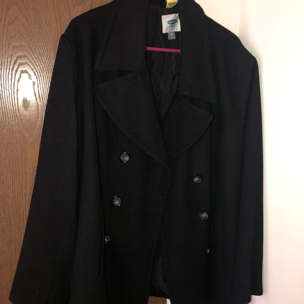 Old Navy Black Peacoat- XXL
